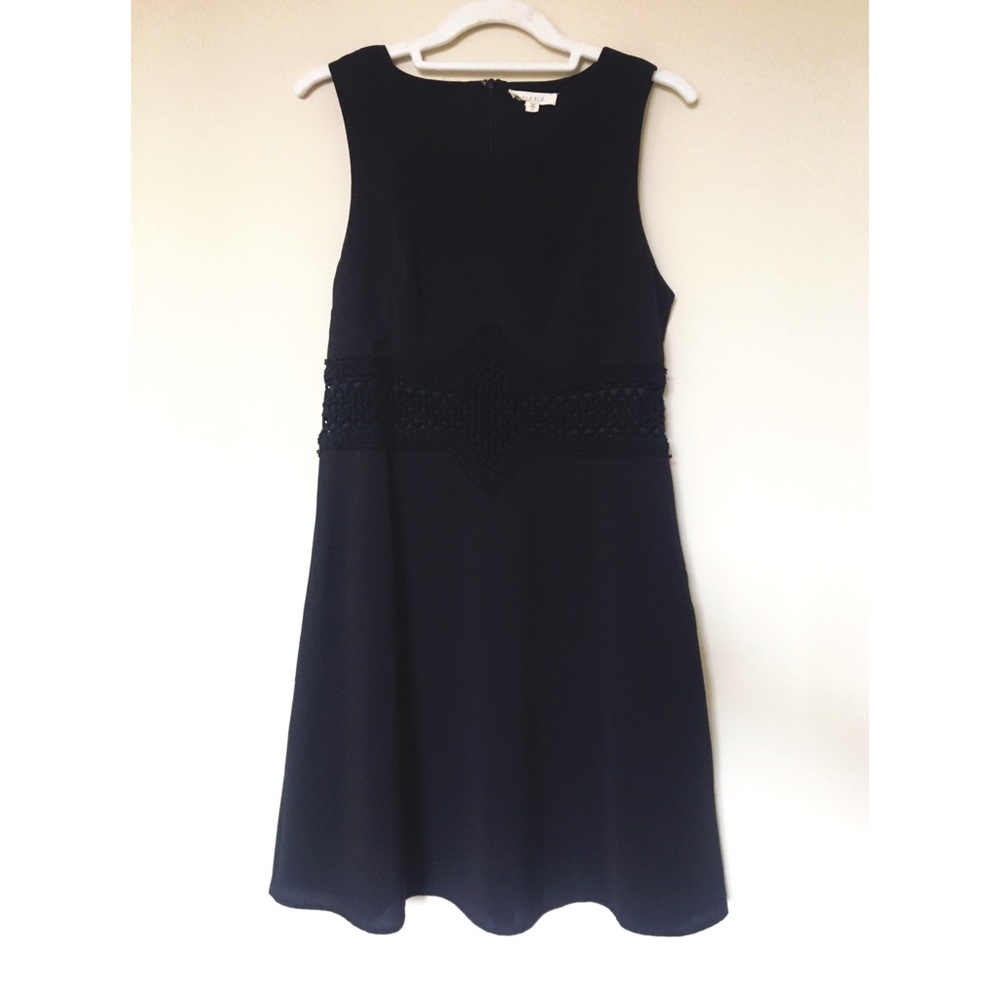☀️ Black Dress with Crochet Waist | Size M